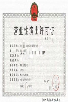 代辦2020營業(yè)性演出許可證流程北京 博商集團(tuán)